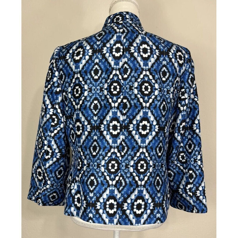 Kasper Cabana Multi Color Geo Print Open Front Ma… - image 2